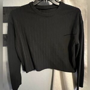 Black Crop Top Sweater